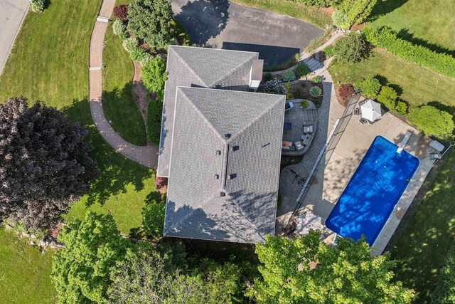 12 Julia Dr, Hooksett, NH 03106 - view from above of property with a pool