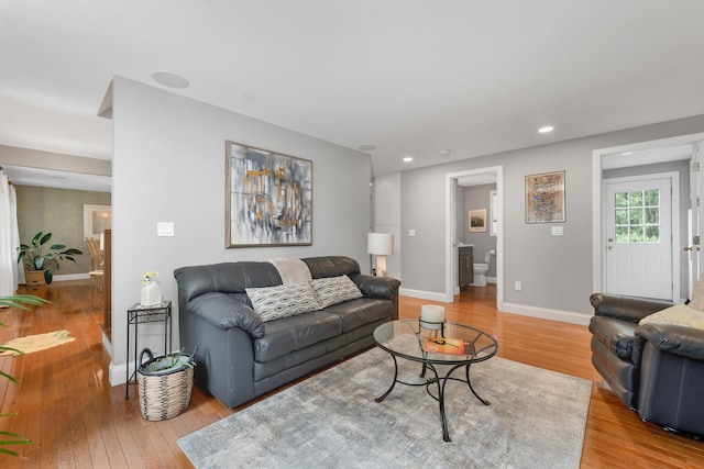 12 Julia Dr, Hooksett, NH 03106 - living room featuring light wood-type flooring and recessed lighting