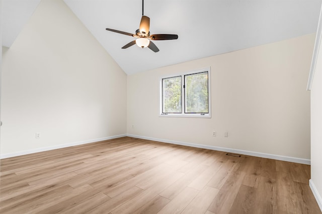 48 Eastmeadow Way, Manchester, NH 03109 - empty room featuring lofted ceiling, light wood-style floors, and a ceiling fan