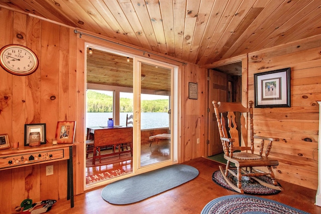491 The Ln, Peacham, VT 05862 - living area with wood walls and wooden ceiling