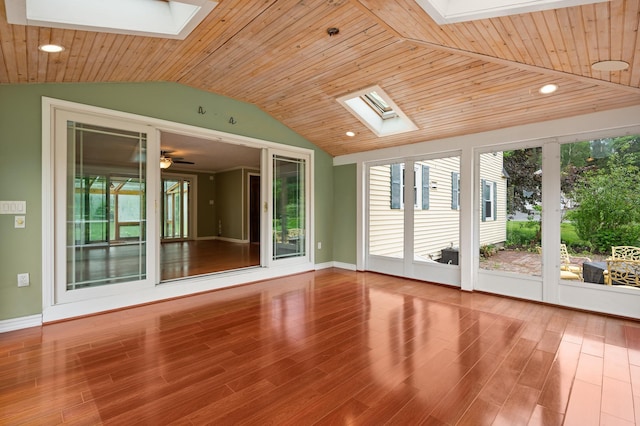 90 Giles Rd, East Kingston, NH 03827 - unfurnished sunroom with a skylight and lofted ceiling