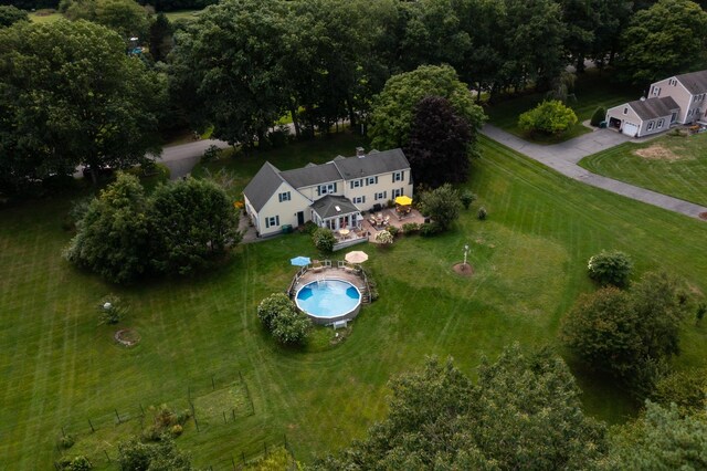 90 Giles Rd, East Kingston, NH 03827 - aerial overview of property's location with a pool