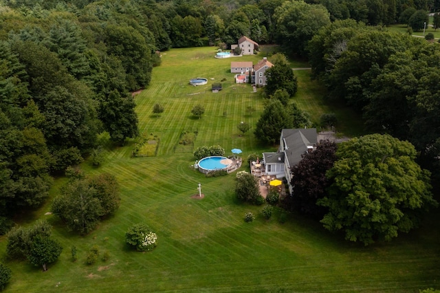 90 Giles Rd, East Kingston, NH 03827 - aerial overview of property's location with a heavily wooded area and a pool