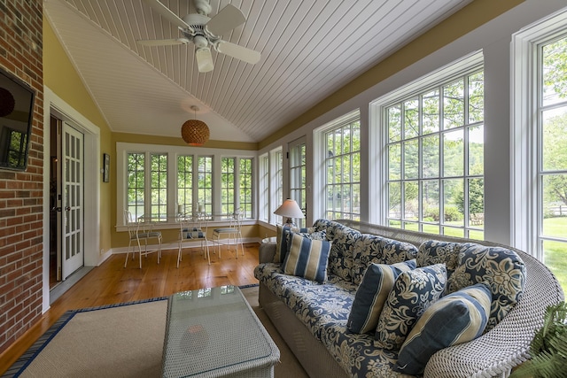 331 Rte 100 N, Plymouth, VT 05056 - sunroom / solarium featuring french doors, wood-type flooring, healthy amount of natural light, lofted ceiling, and wooden ceiling