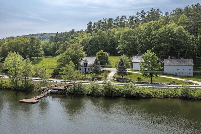 331 Rte 100 N, Plymouth, VT 05056 - view from above of property with a large body of water and a heavily wooded area