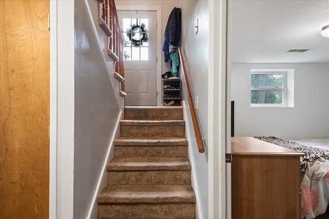 155 Woodcrest Cir, Milton, VT 05468 - stairs featuring carpet flooring