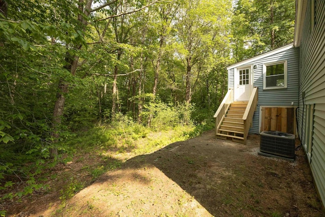222 Daniel Webster Hwy, Boscawen, NH 03303 - view of yard with entry steps and a wooded view