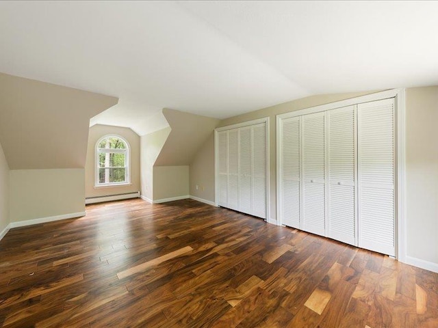 71 Marblehead Rd, Windham, NH 03087 - bonus room with a baseboard radiator, lofted ceiling, and wood finished floors