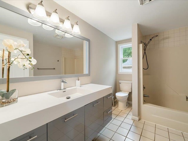 71 Marblehead Rd, Windham, NH 03087 - bathroom with vanity, shower / bathtub combination, and tile patterned flooring