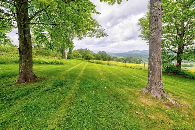 650 Perry Lea Rd, Waterbury, VT 05676 - view of grassy yard with a mountain view
