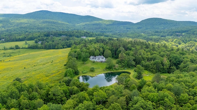 650 Perry Lea Rd, Waterbury, VT 05676 - drone / aerial view of a water and mountain view and a forest