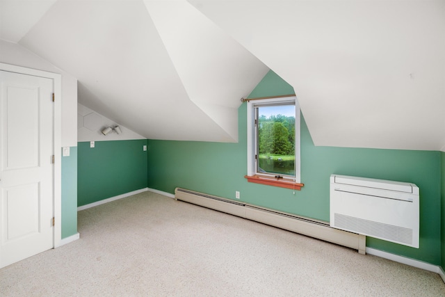 650 Perry Lea Rd, Waterbury, VT 05676 - bonus room with a baseboard heating unit, vaulted ceiling, and carpet floors