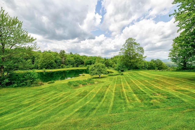 650 Perry Lea Rd, Waterbury, VT 05676 - view of grassy yard with a water view