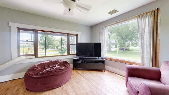 180 E Shore S, Grand Isle, VT 05458 - living room featuring hardwood / wood-style floors and ceiling fan
