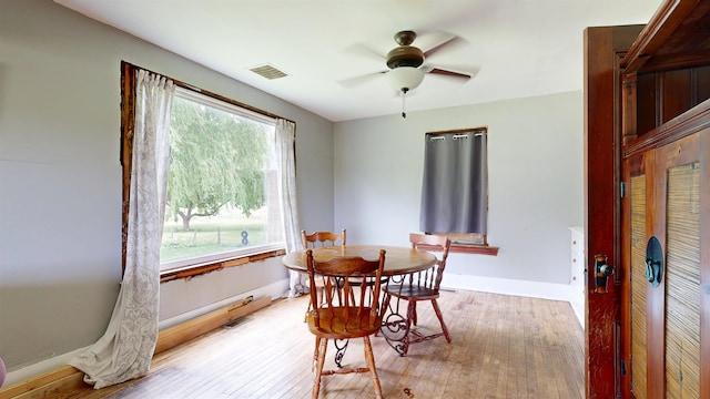 180 E Shore S, Grand Isle, VT 05458 - dining room with light wood-type flooring and a ceiling fan