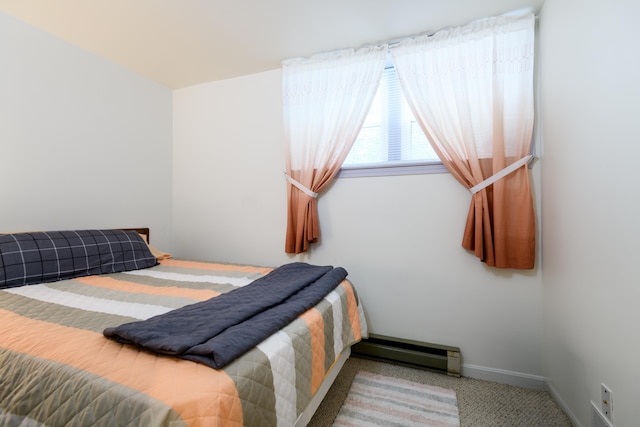 45 Kancamagus Hwy Unit 2, Woodstock, NH 03262 - bedroom with a baseboard heating unit and carpet flooring