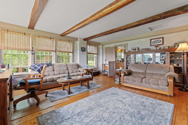 235 Dartmouth College Hwy, Haverhill, NH 03765 - living room with wood-type flooring and beam ceiling