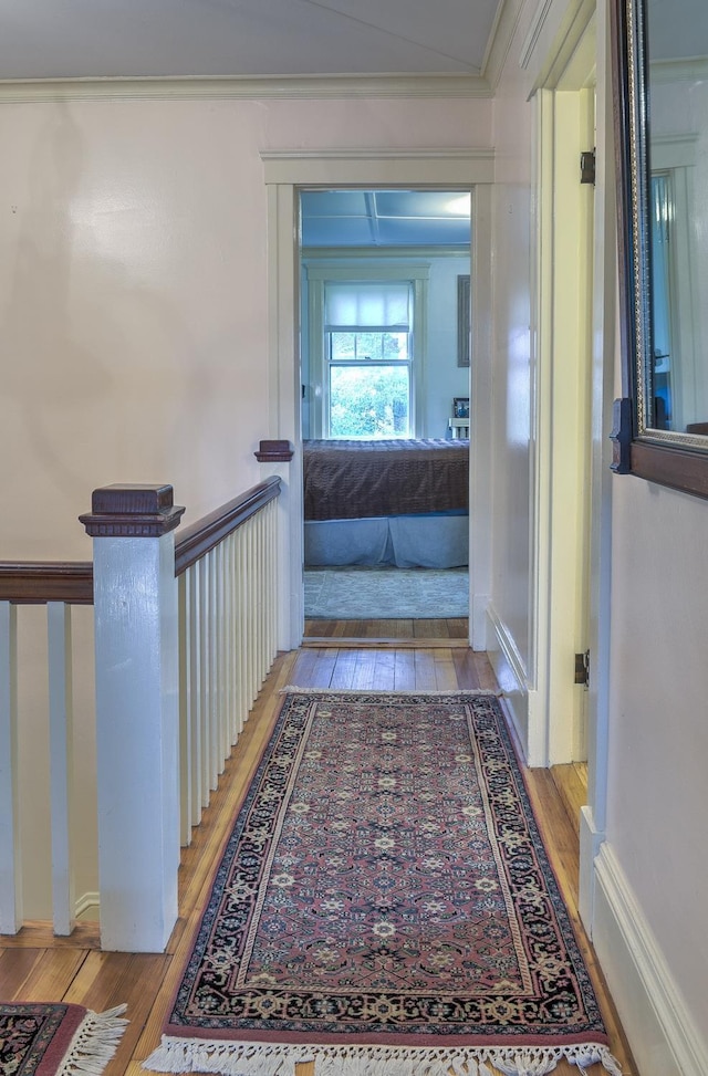 45 School St, Keene, NH 03431 - hall with light wood-style floors and crown molding