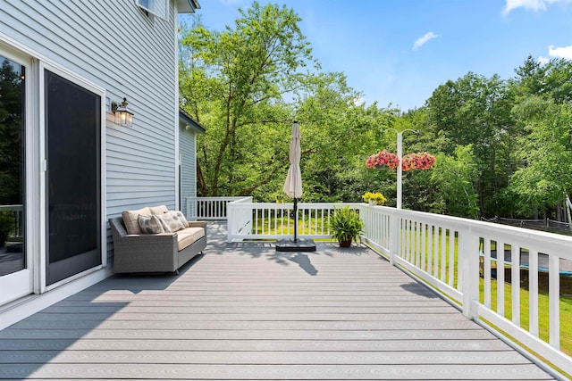 9 Hubbard Rd, Amherst, NH 03031 - deck with view of wooded area