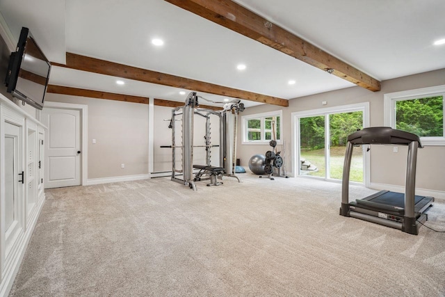 10 Lawrence Ln, Hollis, NH 03049 - exercise room with recessed lighting and carpet