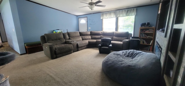 5 Mildred Ave, Raymond, NH 03077 - carpeted living area featuring ceiling fan