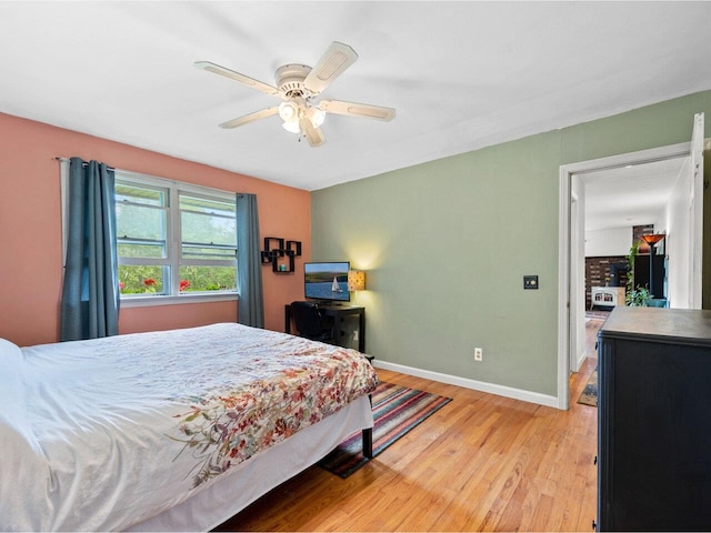 89 Carlson Rd, Worcester, VT 05682 - bedroom featuring light wood-style flooring and ceiling fan