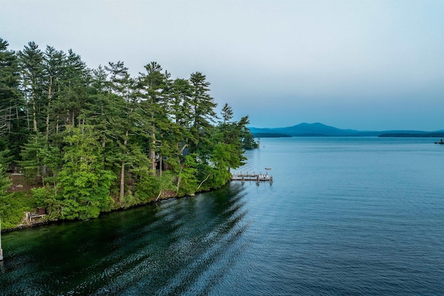 310 Bear Is, Meredith, NH 03253 - water view with a dock and a mountain backdrop