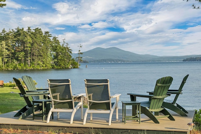 310 Bear Is, Meredith, NH 03253 - dock area featuring a water and mountain view