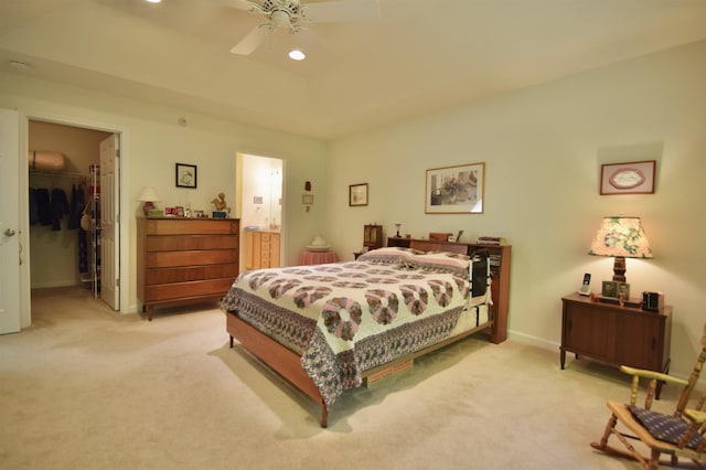 51 Fielding Ln, South Burlington, VT 05403 - bedroom with light colored carpet, a spacious closet, a closet, a ceiling fan, and recessed lighting