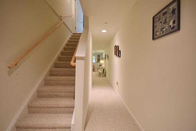 51 Fielding Ln, South Burlington, VT 05403 - staircase with recessed lighting and carpet flooring