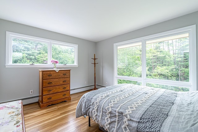 28 New Searles Rd, Nashua, NH 03062 - bedroom with a baseboard heating unit, multiple windows, and light wood-style flooring