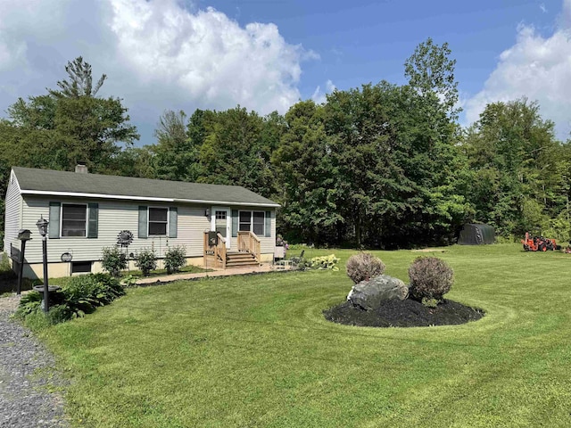 276 Minister Brook Rd, Worcester, VT 05682 - view of front of house with a front yard and a chimney