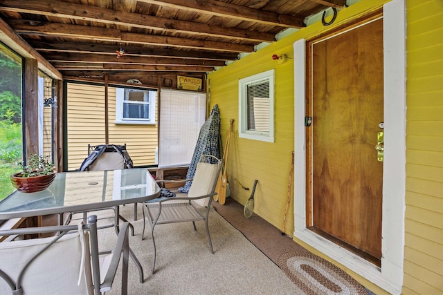 15 Milford St, Amherst, NH 03031 - sunroom with outdoor dining area and beam ceiling