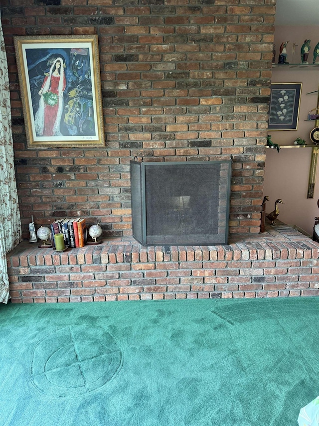 572 Stagecoach Rd, Fayston, VT 05673 - detailed view of a fireplace and carpet floors