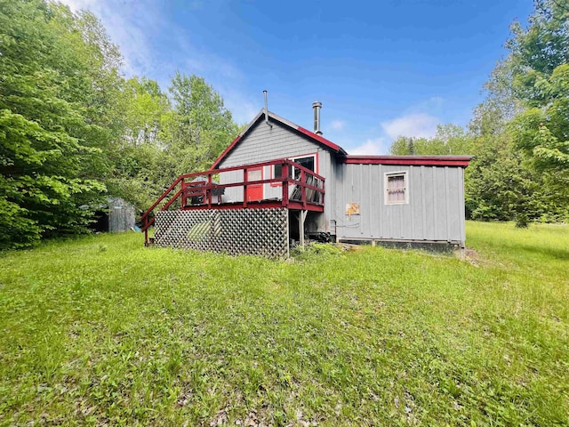 1533 Morey Rd, Sutton, VT 05867 - back of house with a deck