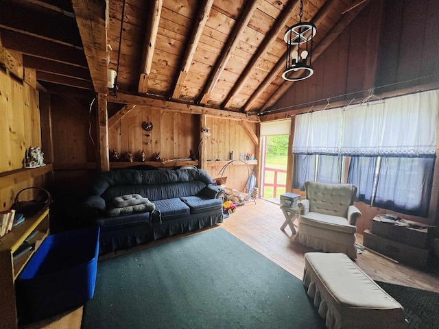 1533 Morey Rd, Sutton, VT 05867 - living room featuring wooden ceiling, wood walls, and wood finished floors