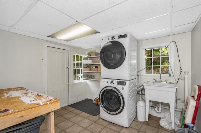 8 Main St, Brookline, NH 03033 - laundry area with stacked washing machine and dryer