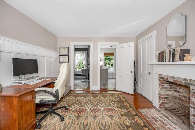8 Main St, Brookline, NH 03033 - office area featuring wood finished floors
