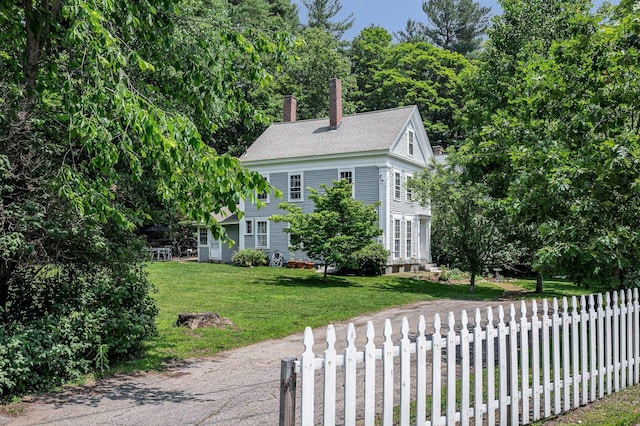 8 Main St, Brookline, NH 03033 - view of front of property with a chimney and roof with shingles