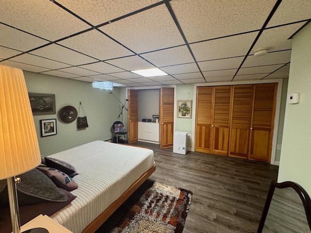 653 Skyboro E Rd, Pownal, VT 05261 - bedroom featuring dark wood-style flooring and a drop ceiling