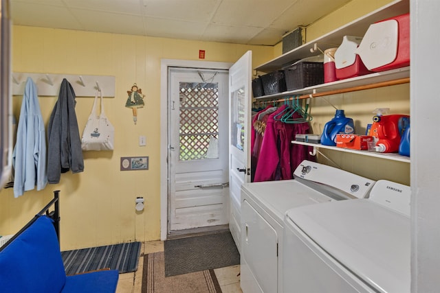 3123 Carter Hill Rd, Highgate, VT 05488 - laundry room with independent washer and dryer and tile patterned floors