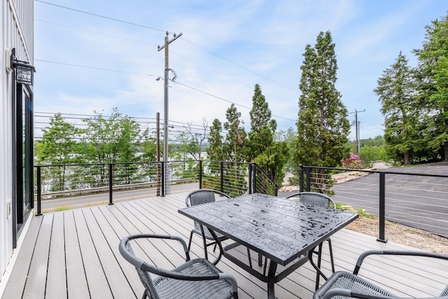 427 Weirs Blvd Unit 3, Laconia, NH 03246 - wooden terrace featuring outdoor dining area