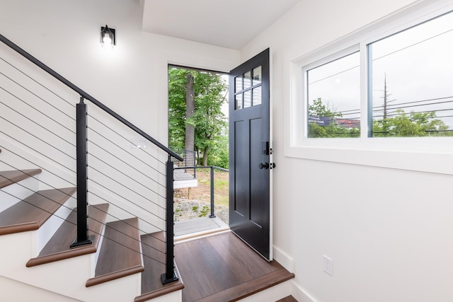 427 Weirs Blvd Unit 3, Laconia, NH 03246 - entryway with stairs and wood finished floors