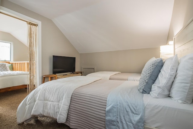 267 Village Cir Unit V-15, Killington, VT 05751 - bedroom with carpet and vaulted ceiling