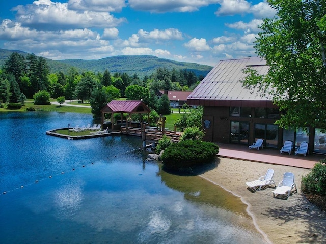 164 Deer Park Dr Unit 173A, Woodstock, NH 03262 - view of pool featuring a gazebo and a water and mountain view