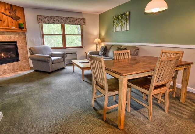 164 Deer Park Dr Unit 173A, Woodstock, NH 03262 - carpeted dining space with a fireplace