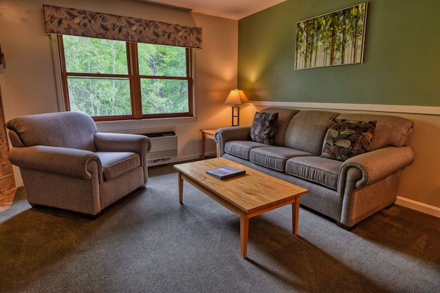 164 Deer Park Dr Unit 173A, Woodstock, NH 03262 - living area with carpet and an AC wall unit