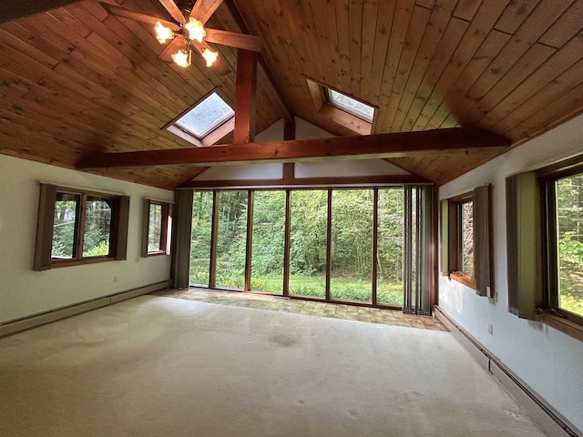 12 Juniper Ridge Rd, Exeter, NH 03833 - unfurnished sunroom featuring a skylight and baseboard heating