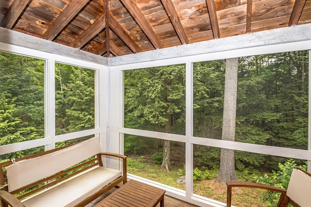 435 Rolling Ridge Rd, Bartlett, NH 03812 - sunroom / solarium featuring lofted ceiling and wooden ceiling