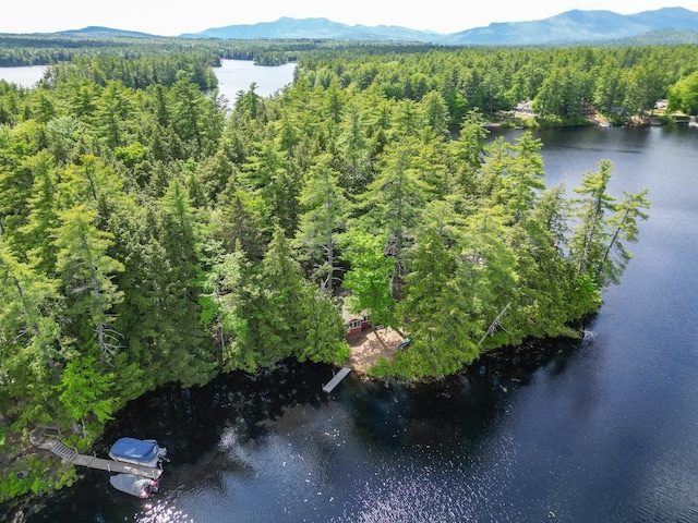 28 Brook Ln, Conway, NH 03818 - aerial view of property and surrounding area featuring a forest and a water and mountain view